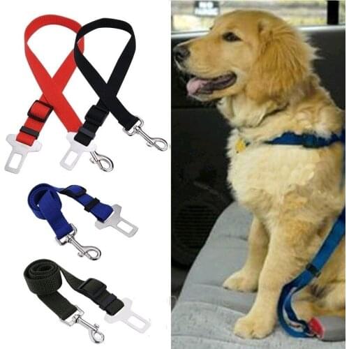Dog Cat Safety Seat Belt Leash Adjustable Car Vehicle Seatbelts Restraint Nylon Fabric Restraints for Dogs Travel Pet Supplies