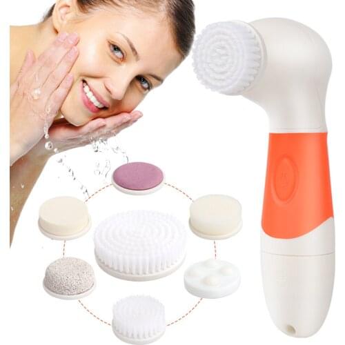 7 In 1 Electric Face Cleansing Brush Sonic Vibration Massage Facial Cleansing Brush Blackhead Remove Whashing Skin Care Tools