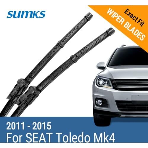 SUMKS Wiper Blades for SEAT Toledo Mk4 24"&16" Fit slim push button Arms 2011 2012 2013 2014 2015