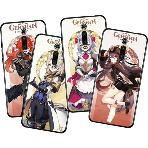 Anime Genshin Impact Silicone Cover For Xiaomi Redmi K40 Gaming K30i K30T K30S K30 Ultra K20 10X Pro Black Phone Case