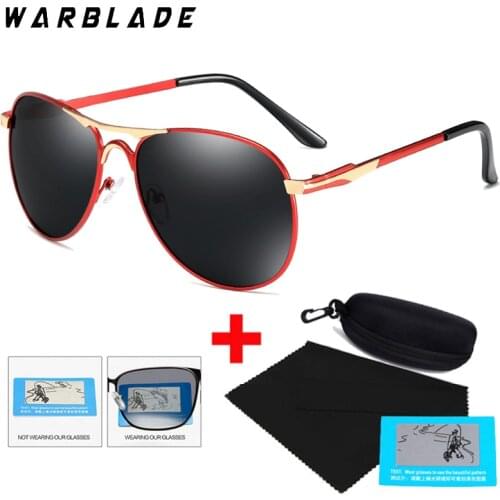 WarBLade Frame Polarized Sunglasses Men And Women Color Changing Sun Glasses Pilot Male Day Night Vision Driving Oculos De Sol