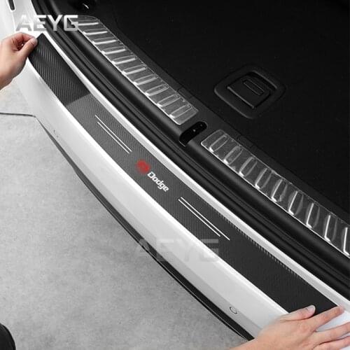 Carbon Fiber Car Rear Trunk Guard Protective Stickers For Dodge Ram 1500 Caliber Journey Caravan Durango SRT Challenger Viper