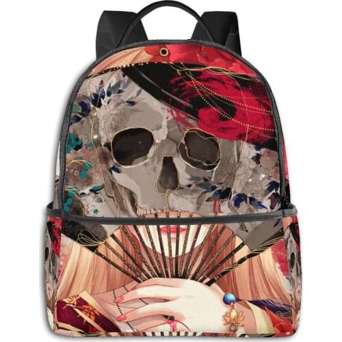 Skull Evil Womens backpack Storage Bag Cute Skull Evil backpack carrier Teen Girl Boy Large Capacity Rucksack