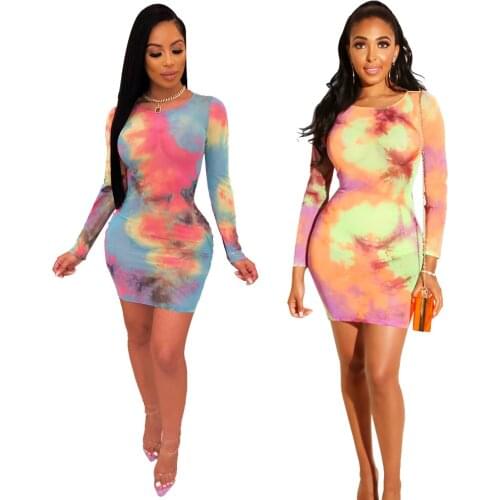 2019 New Floral Fashion Casual Dress Party Clothes Sundress O Neck Mini Wrap Dress Clubwear Women Clothes Summer Wrist Dresses