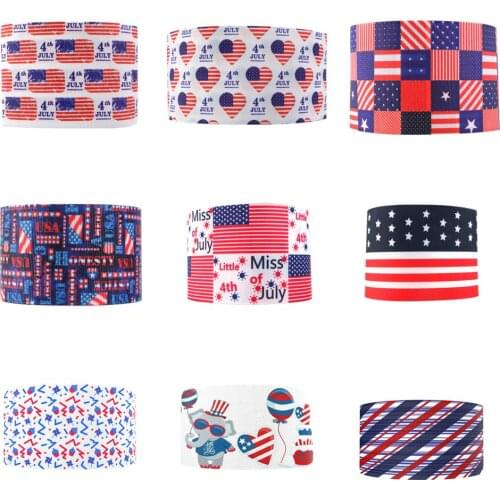 July 4th Independence Grosgrain Ribbon Fabric Gift Wrapping DIY Sewing Wrapping Art Sewing Bow-knot Crafts Home Packing,5Yc17674