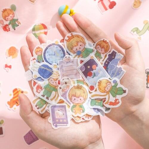 40 Pcs Cute Little Prince Washi Sticker Diy Decorative Diary Journal Scrapbooking Planner Stickers Aesthetic Kawaii Stationery