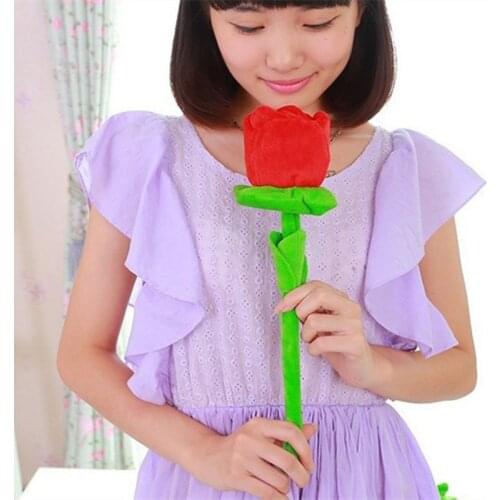 40cm Creative 2Pcs/Lot Roses Bouquets Flower Curtains Buckle Plush Toys DIY Home Wedding Decoration Children Gifts