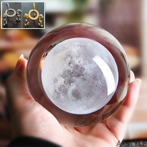 6CM/8CM 3D Laser Engraving K9 Crystal Glass Solar System Model Ball Jewelry Home Decoration Decoration Holiday Gift