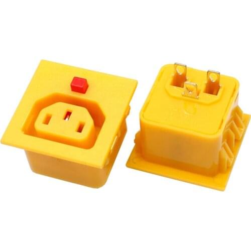 AC 250V 16A 20A IEC 320 C13 Panel Mount Plug Adapter Power Connector Socket 3 Pins PDU Power Plug Socket Anti Falling Button