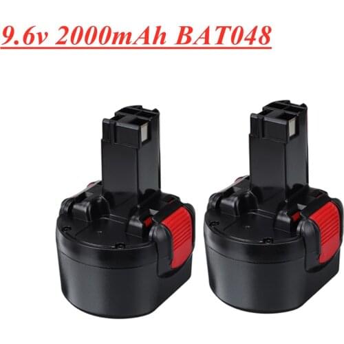 BAT048 9.6V 2000mAh Ni-CD Battery for Bosch PSR 960 BH984 BAT048 BAT119 9.6v Power Tools Rechargeable Battery 2pcs