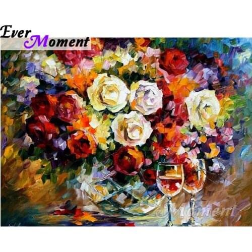 Ever Moment Diamond Painting 5D Full Square Stitch Flowers Wedding Decoration Rhinestone Diamond Embroidery ASF1648