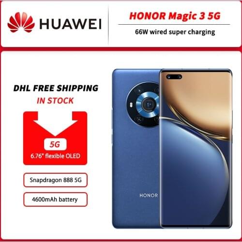 HONOR Magic 3 5G MobilePhone 6.76 Inch120Hz OLED Flexible Curved Screen Snapdragon 888 Octa Core 66W SuperCharge NFC