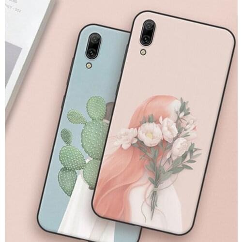 For Huawei Y7 Prime 2019 Case flower girl soft Silicon phone Case For Huawei Y7Prime 2019 Cover Protection Shell cover coque