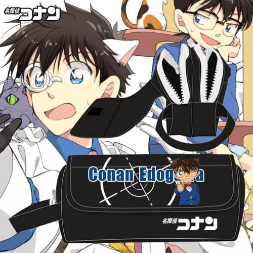 Detective Conan Cosplay Zipper Pen Pencil Case Student School Stationery Box Cosmetic Makeup Bag Gift For Boy Girl