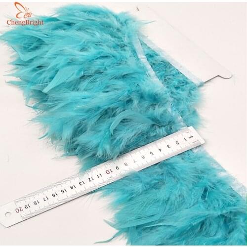 ChengBright Good 10Yards Turkey Feathers Trim Cloth Sideband Chicken Pheasant Feather Trims Clothing Wedding Feathers Ribbon A