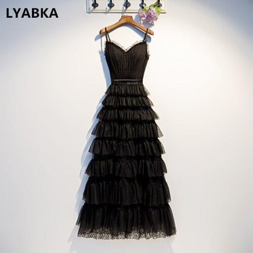 A-line Black Evening Dress Abendkleider Elegant Robe De Soiree Sweetheart Evening Dresses Long Dress 2020 Style Robe De Soiree