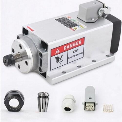 1.5KW Air Cooled Spindle Motor 24000RPM 2HP ER11 AC220V/380V Flange Bracket for CNC Router Engraving Carving Machine Woodworking