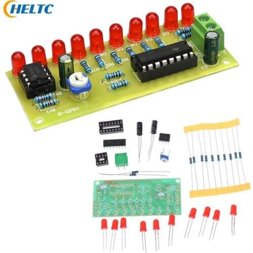 Electronic DIY Kits Module NE555 + CD4017 Driver Water Powered NE555 Circuit Red Light Chaser Water Flowing Light LED