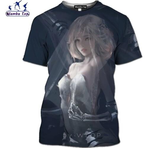 Mamba Top 3D Lantern Mens T-Shirt Harajuku Angel Armor Knight Snowy Comic Ghost Knife T-Shirt Gorgeous Princess Womens Shirt