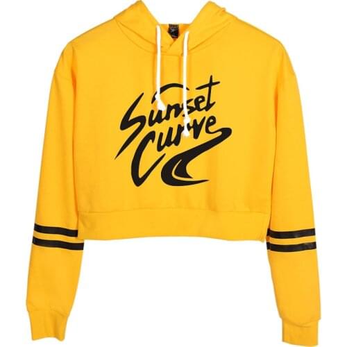 Fashion Julie and the Phantoms Crop Hoodies Sweatshirts Creative Sweatshirts Women Sunset Curve Print Hoody Sexy Ladies Clothes