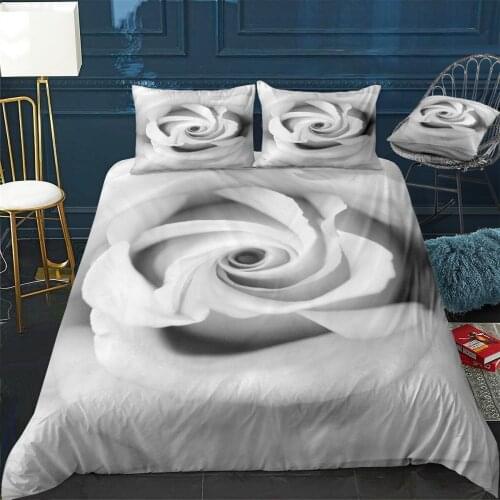 Black White Beauty Rose 1 Quilt Cover Pillowcase 3Piece Comforter Bedding Set With Pillow Case Single Double Duvet Cover