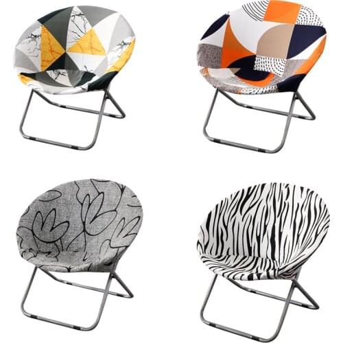 Round Saucer Chair Cover Spandex Outdoor Folding Chair Covers Elastic Beach Lounge Fishing Chair Seat Slipcovers Protector Cover