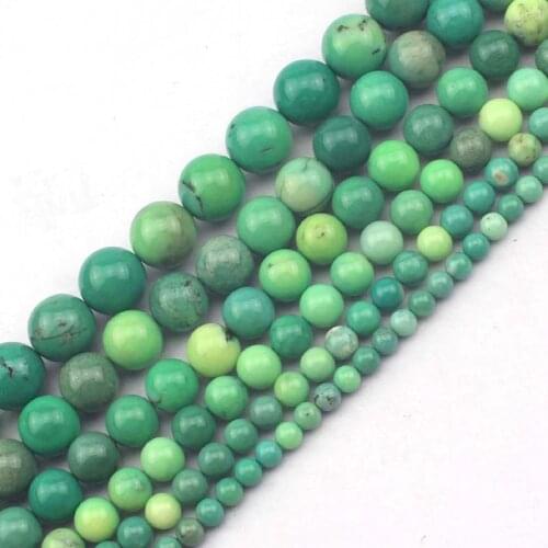 Round green opal stone beads natural gemstone beads DIY loose beads for jewelry making strand 15" wholesale