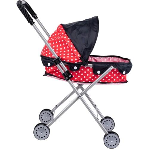 Infant Dolls Strollers Push Cart Push Strollers Kids Pretend Play Toy Dotted