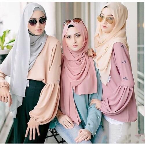 Summer Chiffon Women Scarf Hijab Headband Islamic Headscarf Solid Color Head Cover Wrap Muslim Female Jersey Hijabs Hair Scarves