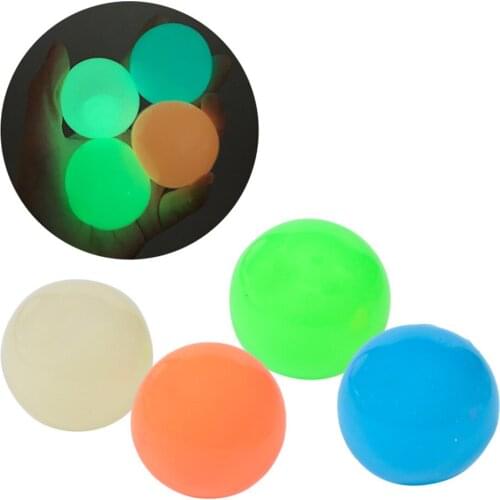 Sticky Balls Stress Reliever Toy Sticky Wall Ball Decompression Toy Luminous Sticky Wall Ball Sticky Wall Balls Glow In The Dark