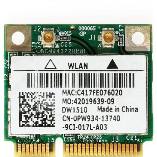 Mini PCI-E BCM94322HM8L DW1510 Dual Band 300M Wireless Card For DELL E4200 E5500