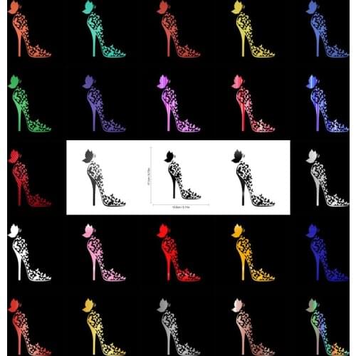 Rylybons 17.1*13CM Car Styling Butterfly High Heels Car Sticker Motorcycle Decoration Personalized Fashion Accessories Stickers