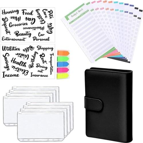 Cash Binder with Budget Envelopes & Expense Budget Sheets Binder Pockets, Cash Budget Binder Zipper Bags