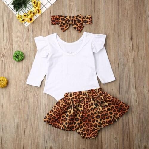 Infant Baby Girls MAMA Bodysuit + Leopard Print Shorts+Headbands Outfits set of newborn baby clothes Outfits Clothes 0-24 months