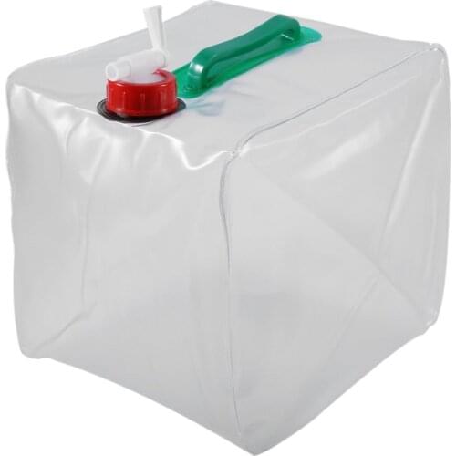 Transparent Plastic Folding Water Bottle Outdoor Camping Portable Folding Bucket Water Bag Large Capacity PVC Drinking Water Bag