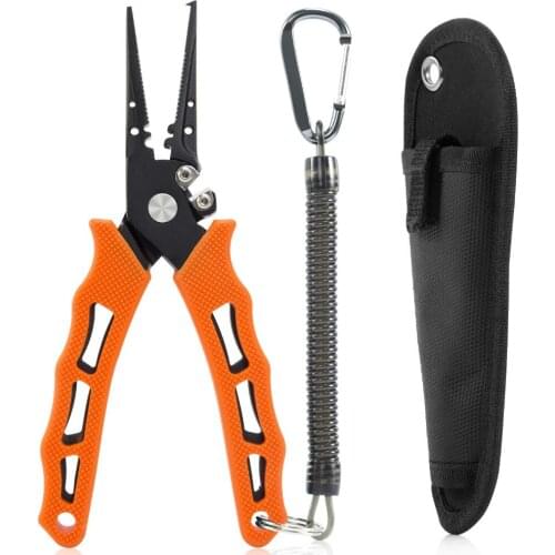 PLUSINNO Fishing Pliers Stainless Steel Mix Titanium Carbo-Nitride Coating Hook Removers
