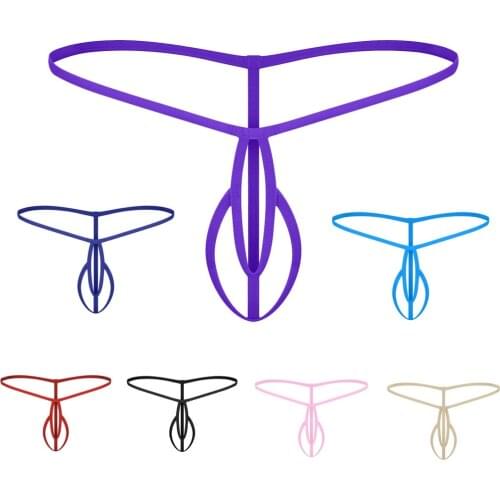 Mens G-strings Fashion Low Rise Sexy Crotchless Underwear Thong Solid Color Hollow Briefs Male Underpants New Briefs Underpants
