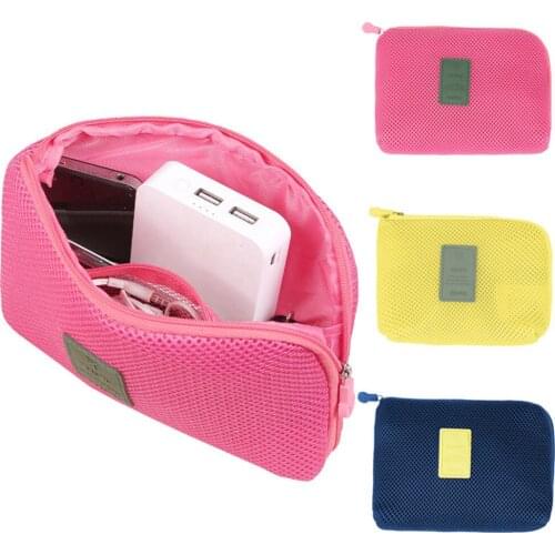 Cable Bag Fashion Shock Proof Travel Data Cable Charger Storage Bag Mobile Power Pack Pouch Sale Zip Lock porta maquiagem 60XX