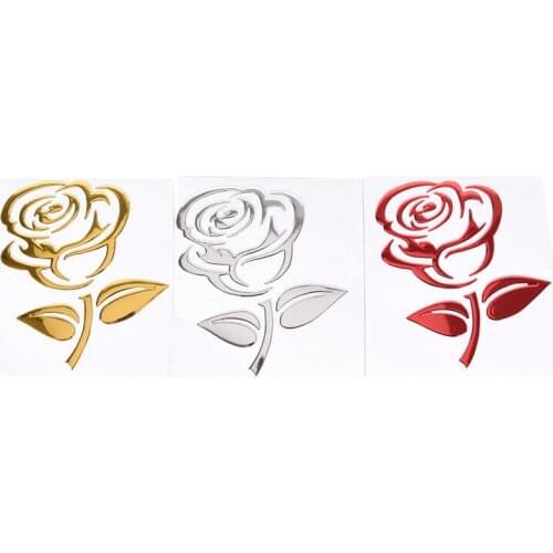 Reflective 3D Cutout Rose Auto Sticker Body Decor Flower Car Sticker Universal Creative