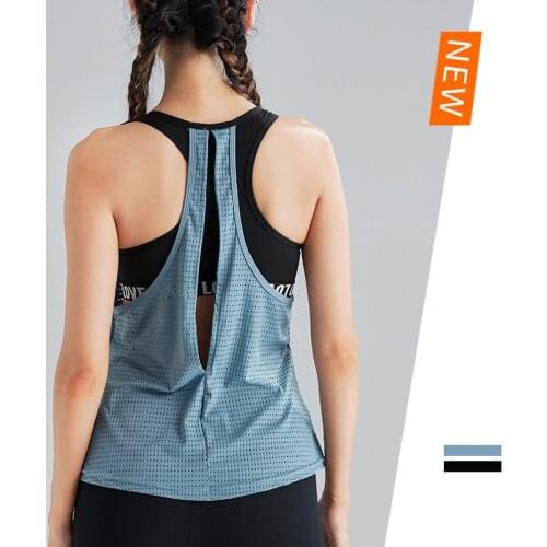 Yoga Tops Fake Two Piece Workout Training Sports Bra Tank Top Fitness shirt Womans Running Vest without Sleeve Sportswear