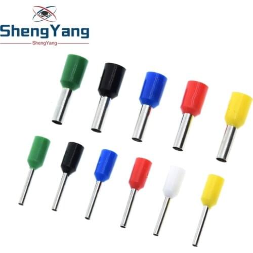 100pcs E0508 E2508 Tubular Wire Cold Pressure Connector Electrical Terminals Cable Crimps Wire Ferrules 22AWG Wire VE0508 VE2508