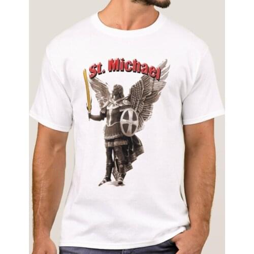 Ukraine Patron Saint of Kiev, Archangel Michael Statue T-Shirt. Summer Cotton Short Sleeve O-Neck Mens T Shirt New S-3XL