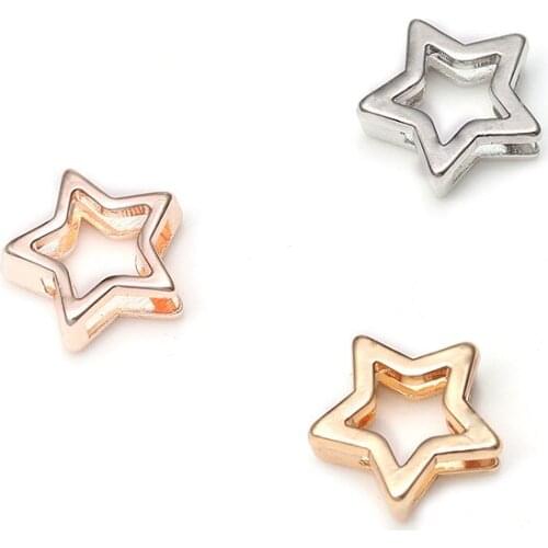 Vinnie Design Jewelry 10mm Star Slide Charms fit on Keeper Bracelet Dropshipping 10pcs/lot