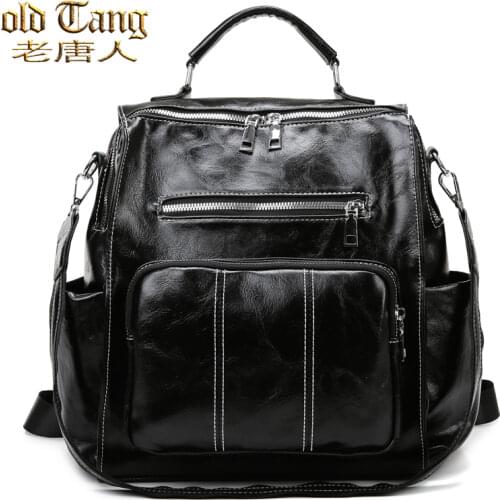 Superior Quality Leatherwear Backpacks for Women 2021 Retro Waterproof School Bags for Teenagers Girls Rucksack Mochila