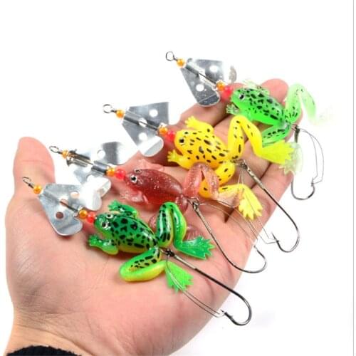 High Quality 1Pcs 6G/9CM Fishing Hooks Kopper Lifelike Target Wobbler Frog Lure Fishing Lures Snakehead Bass Spinner Lure