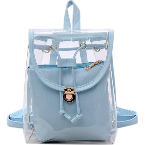 Mini Fashion Women Backpack PVC Designer Girl Clear Transparent Bag Jelly Travel Backpack For Lady Female Shoulder Bags