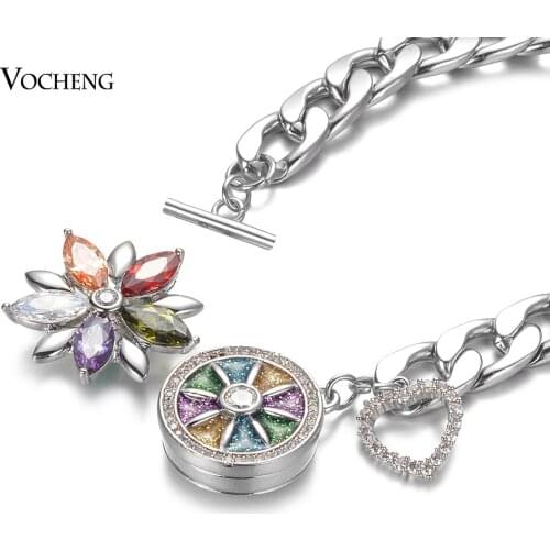Vocheng Ginger Snap Jewelry Stainless Steel Bracelet for 18mm Snap Charms Button Jewelry NN-682