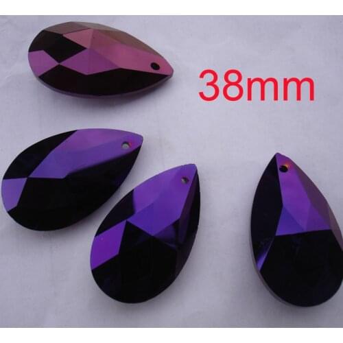 10pcs/lot Purple Flash Coating Color Crystal Chandelier Lamp Prism Parts Hanging For DIY & Party