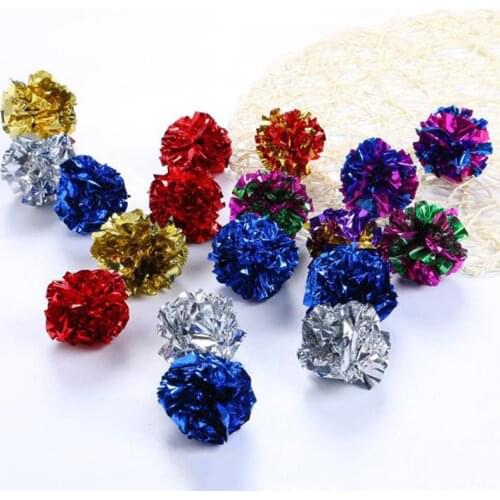 4PCS Sound Paper Ball Crinkle Ball Toy Set Mouse Funny Shiny Cat Interactive Toy Kitten Play Toy