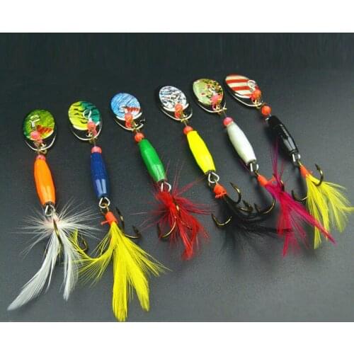Free shipping spinning 6pcs hard bait artificial minnow pencil metal spoon spinning Fishing Tackle sea fish